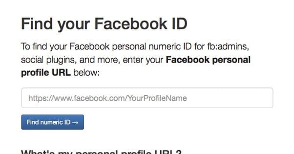 Finding your Facebook ID