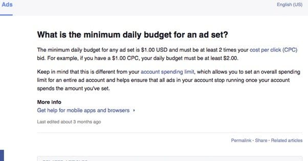 Minimum Ad Budget