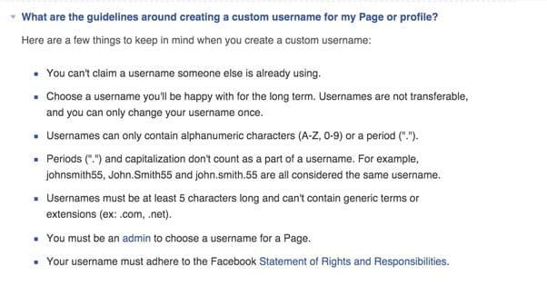 Facebook Page Terms