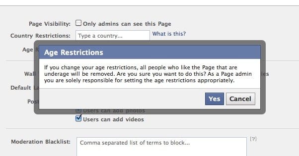 Facebook Age Restrictions