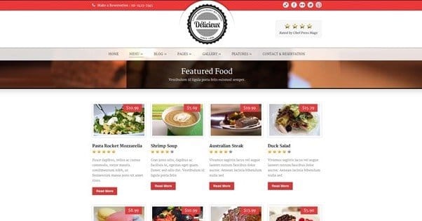 Restaurant Menu Website