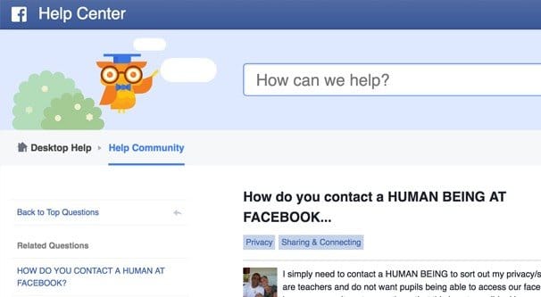 Facebook Help Center