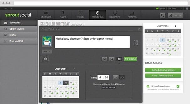Sprout Social Scheduling Networks