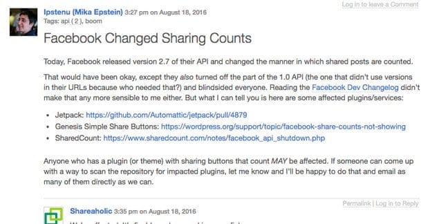 Facebook Share Plugin Broken