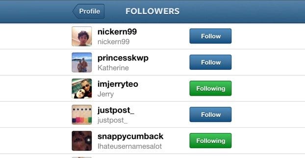 List of Instagram Followers