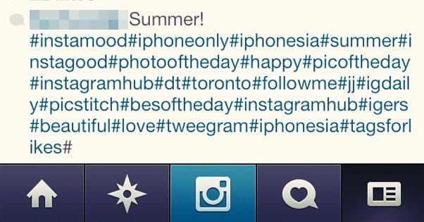 Example Hashtags on Instagram