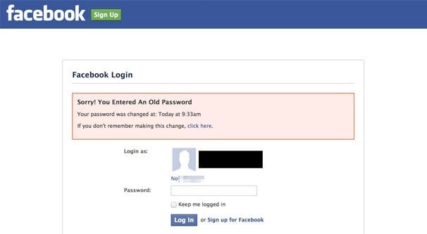 Password Changed Facebook