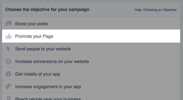 Promote Page Objective