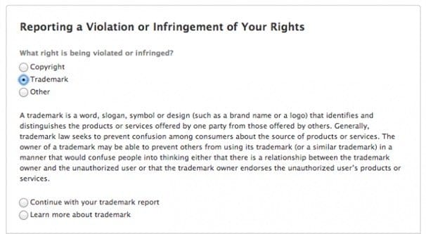 Trademark Infringement Form Facebook