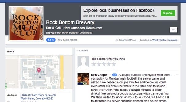 Example Business on Facebook Places