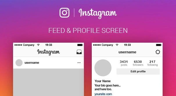PSD for Instagram Feed