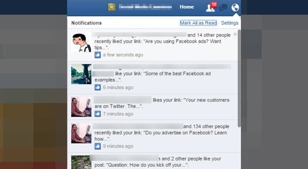 Facebook Page Notifications
