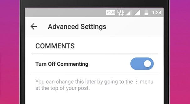 Turn off Instagram Comments Completely
