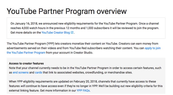 YouTube Partner Overview