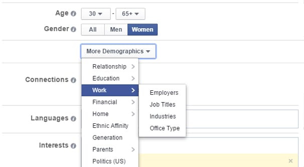 Facebook Demographic Targeting