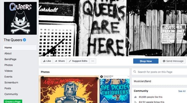 Band Page on Facebook
