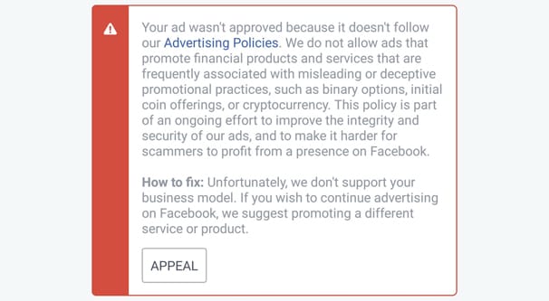 Facebook Ad Not Approved