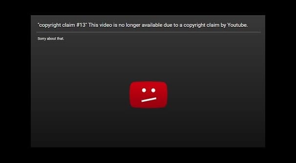 YouTube Video Takedown Copyright Claim