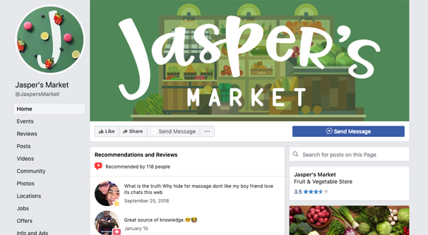 Jaspers Market Page