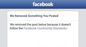 Facebook Post Removed Community Standards